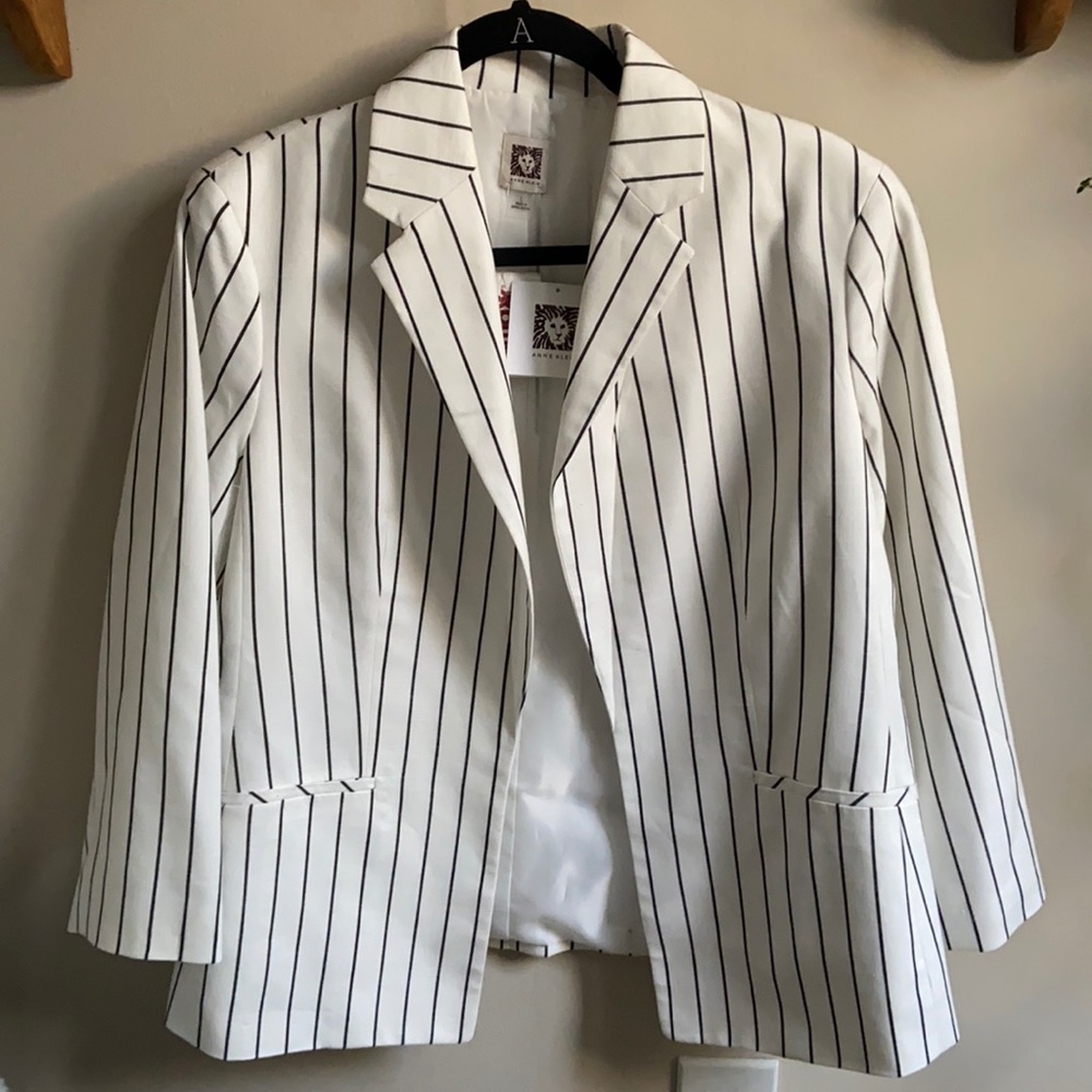Anne Klein White pinstripe blazer